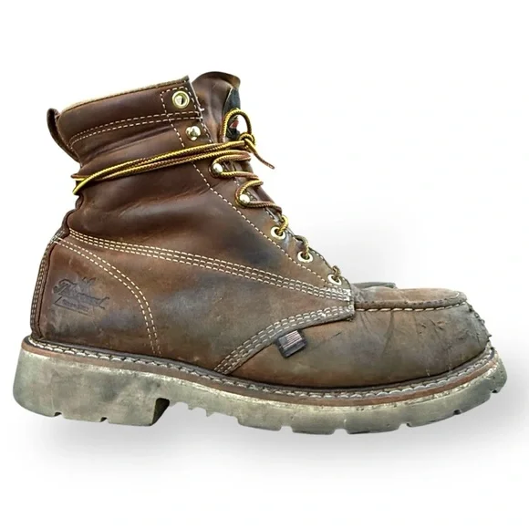 Thorogood Safety Toe American Heritage 6" Crepe Sole Work Boots size 9 2E Steel - Picture 3 of 16